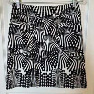 Etcetera Monochrome Patterned A-Line Skirt